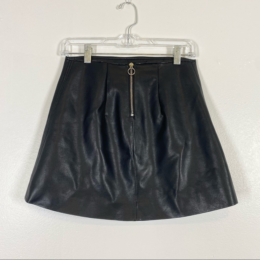 BLANK NYC Vegan Leather Side Skit Mini Skirt Black - Picture 7 of 7